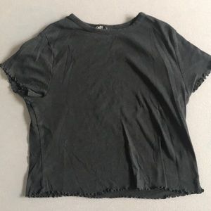 Black TopShop t-shirt with ruffled sleeves